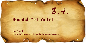 Budaházi Ariel névjegykártya